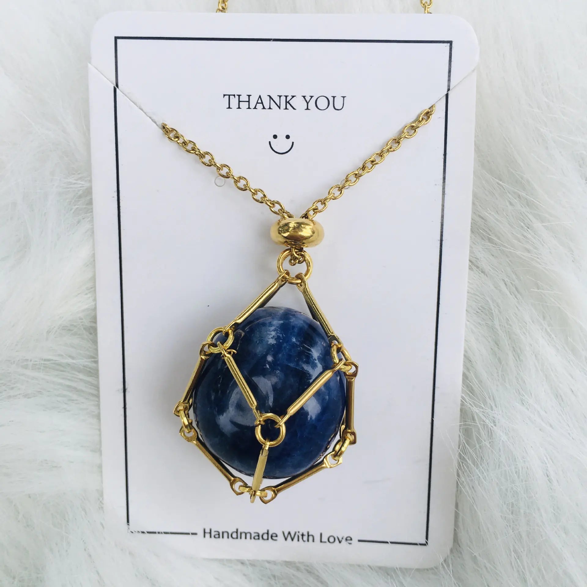 Crystal Raw Stone Pendant Necklace ZENDROP