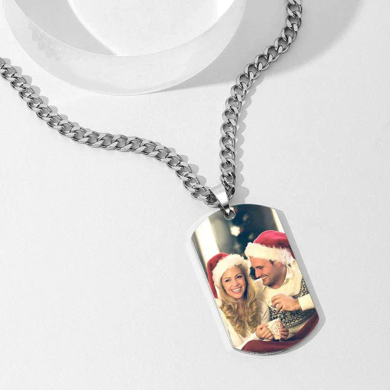 Personalized necklace with stainless-steel text color image carving photo carving pendant CJDROPSHIPPING