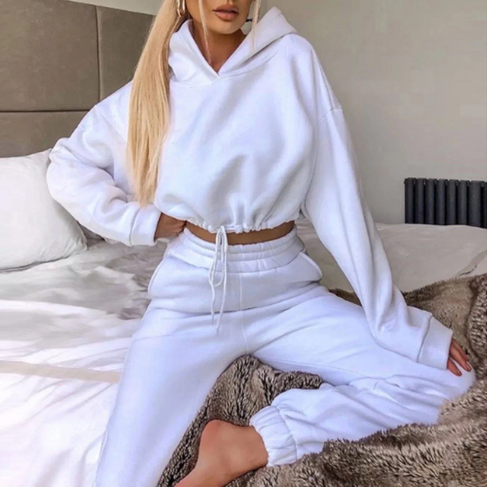 Jogging Suits For Women 2 Piece Sweatsuits Tracksuits Sexy Long Sleeve HoodieCasual Fitness Sportswear CJDROPSHIPPING