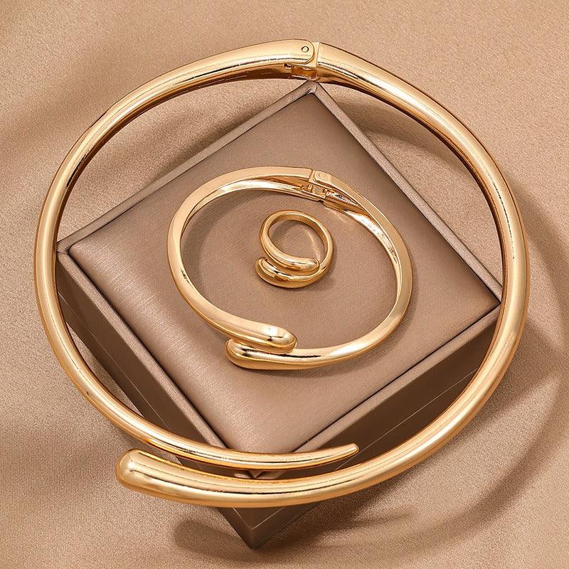 Simple metal temperament geometric circular smooth surface women eprolo