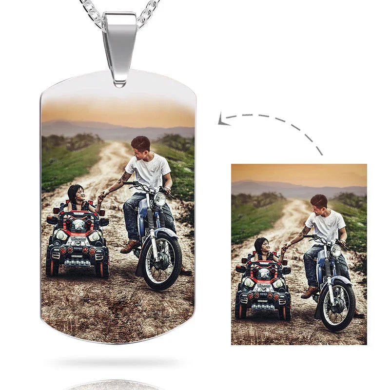 Personalized necklace with stainless-steel text color image carving photo carving pendant CJDROPSHIPPING