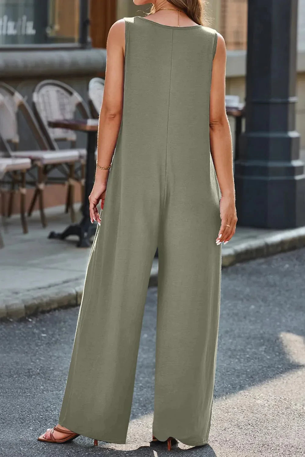 V-Neck Wide Strap Jumpsuit eprolo