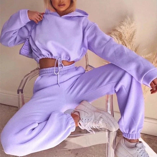 Jogging Suits For Women 2 Piece Sweatsuits Tracksuits Sexy Long Sleeve HoodieCasual Fitness Sportswear CJDROPSHIPPING