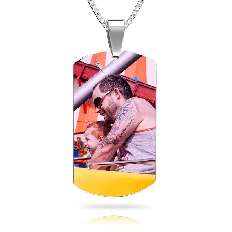 Personalized necklace with stainless-steel text color image carving photo carving pendant CJDROPSHIPPING