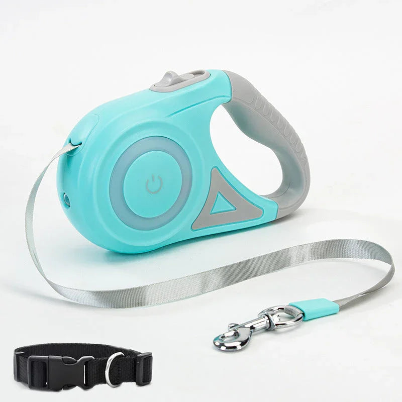 Dog Leash Retractable Leash And Dog Collar Spotlight Automatic Pet Dog Cat Traction Rope For Small Medium Dogs Pet Product CJDROPSHIPPING