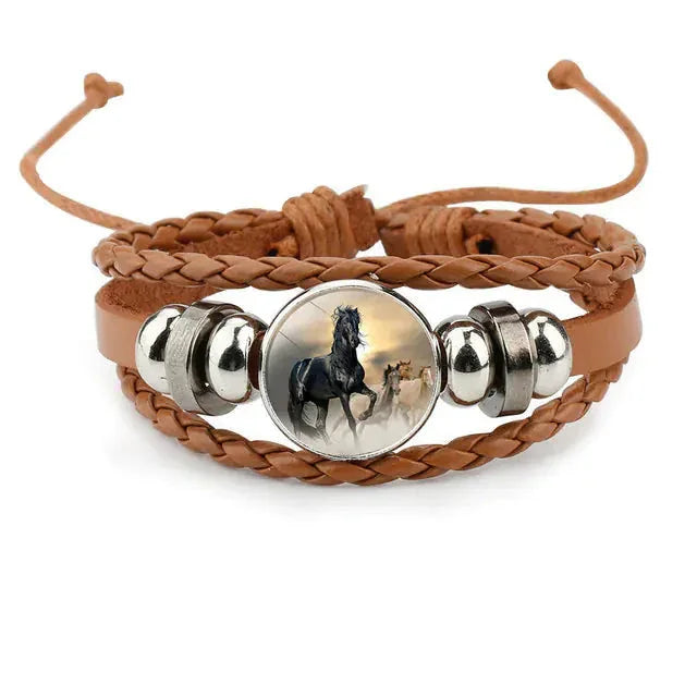 Handmade Multi-Color Leather Cartoon Horse Design ZENDROP