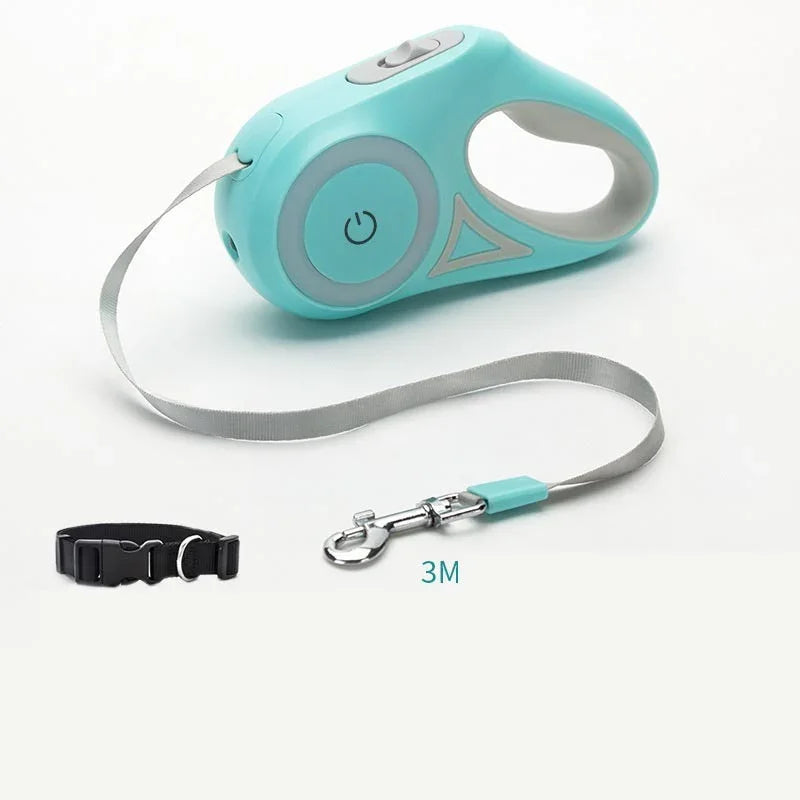 Dog Leash Retractable Leash And Dog Collar Spotlight Automatic Pet Dog Cat Traction Rope For Small Medium Dogs Pet Product CJDROPSHIPPING