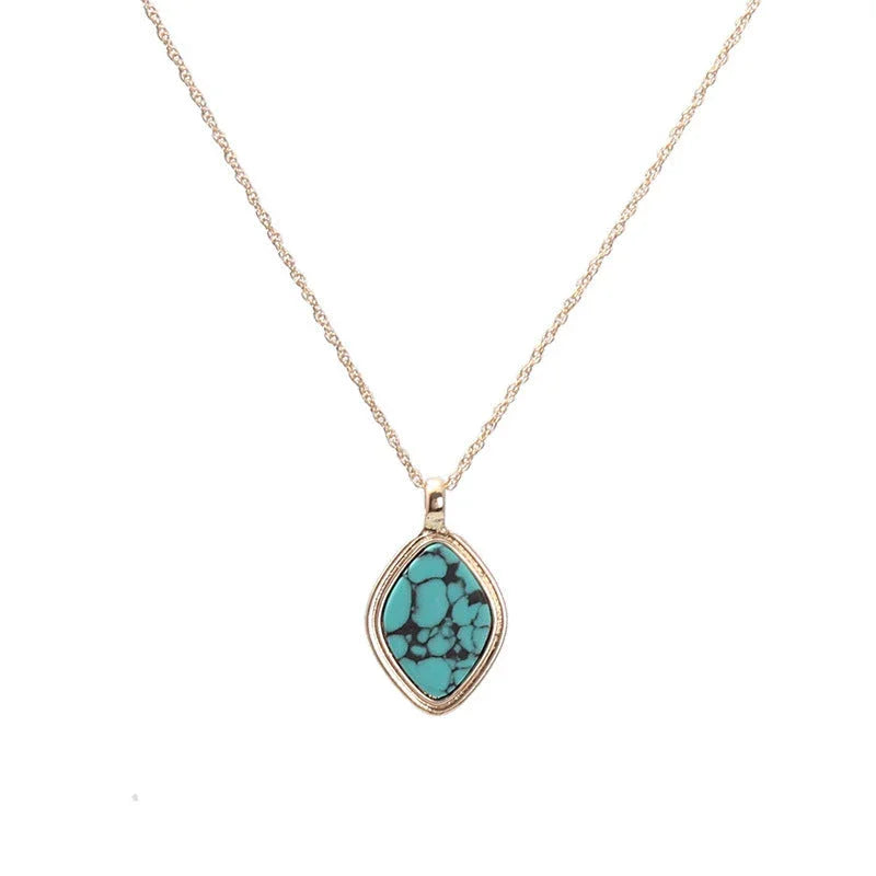 Abalone Shell Turquoise Inlaid Exquisite Short Chic Necklace CJDROPSHIPPING