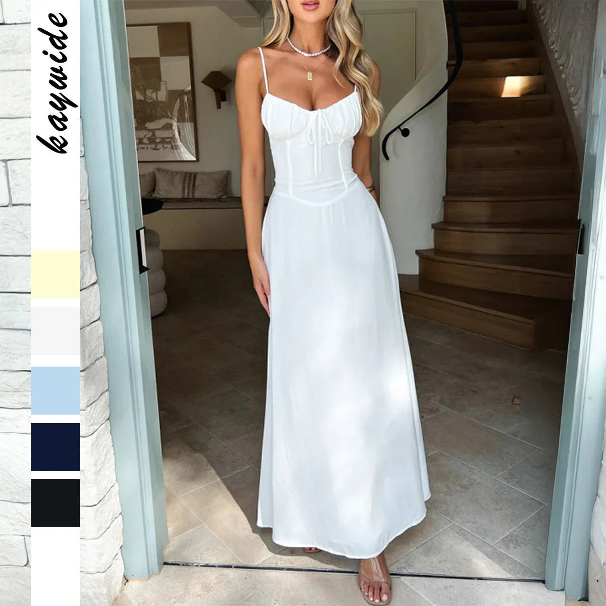 Strap waistband A-line dress eprolo