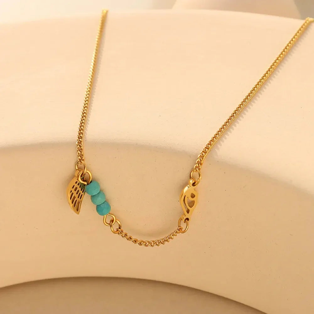 Titanium Steel Wing Shape Charm Anklet Bracelet eprolo