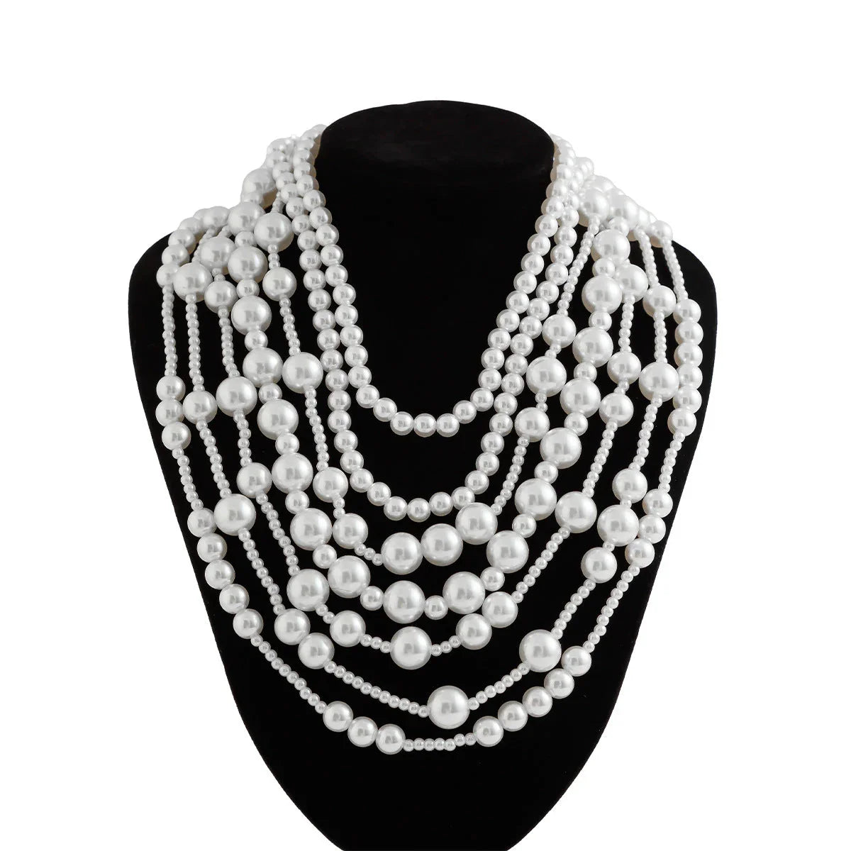 multi-layer imitation pearl necklace women's dress fashionable bride's small fragrance bead necklaces set eprolo