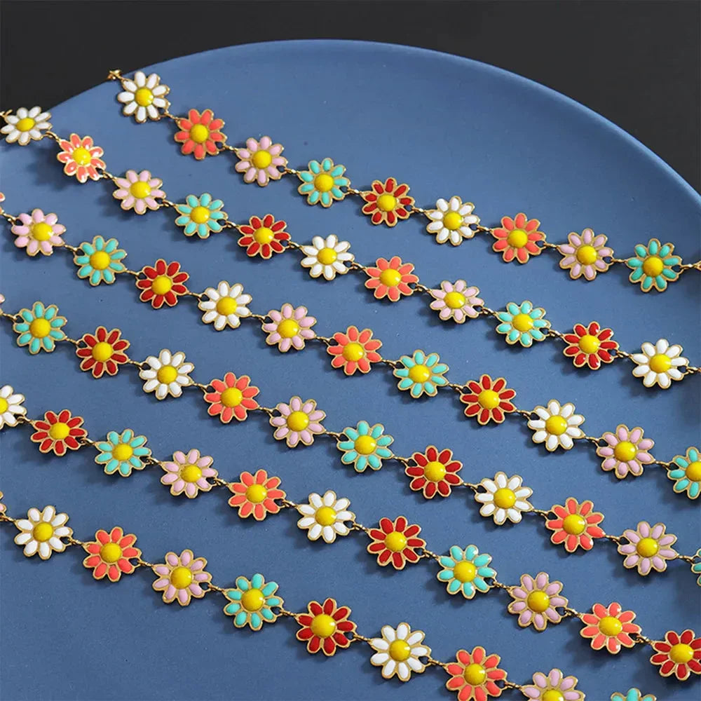 Titanium Steel Oil Drip Flower Necklace eprolo