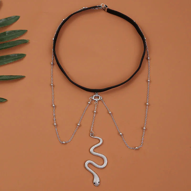 Bohemian Boho Gold Color Metal Beaded Chain Thigh Chain For Women Big Snake Pendants Leg Chain Body Jewelry Beach Style Gift CJDROPSHIPPING