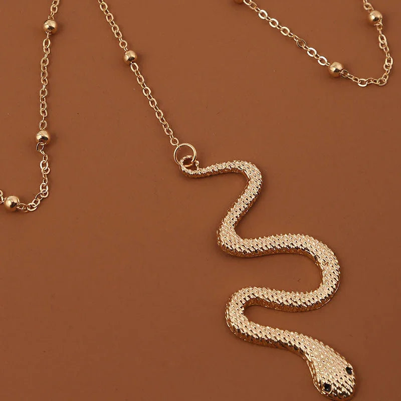 Bohemian Boho Gold Color Metal Beaded Chain Thigh Chain For Women Big Snake Pendants Leg Chain Body Jewelry Beach Style Gift CJDROPSHIPPING