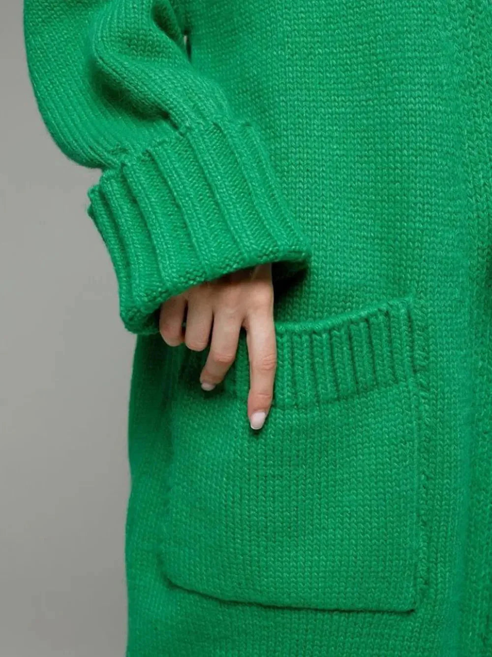 Pocketed Open Front Dropped Shoulder Cardigan eprolo