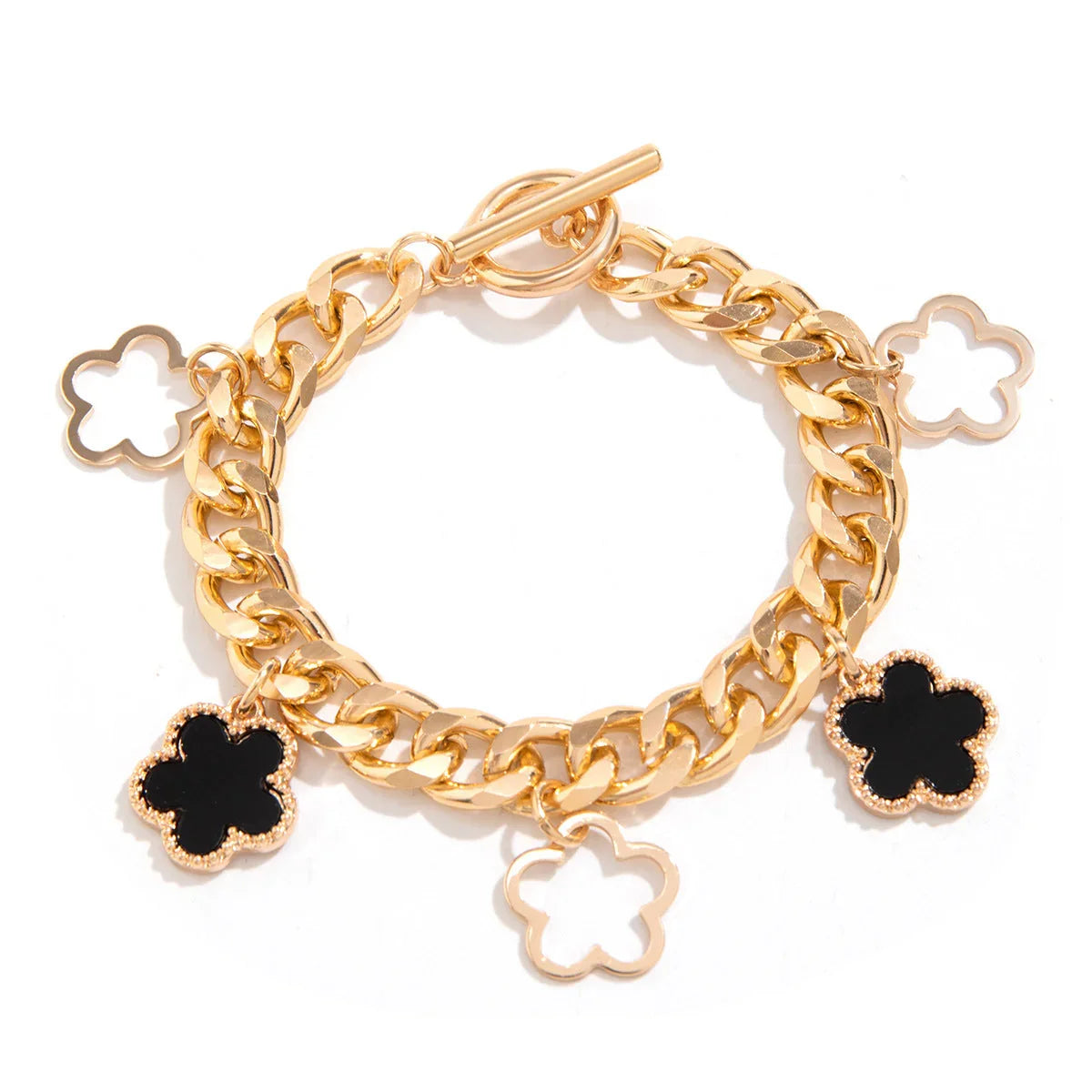 French elegant five leaf clover minimalist style necklace with sweet turquoise patterned flowers necklaces eprolo