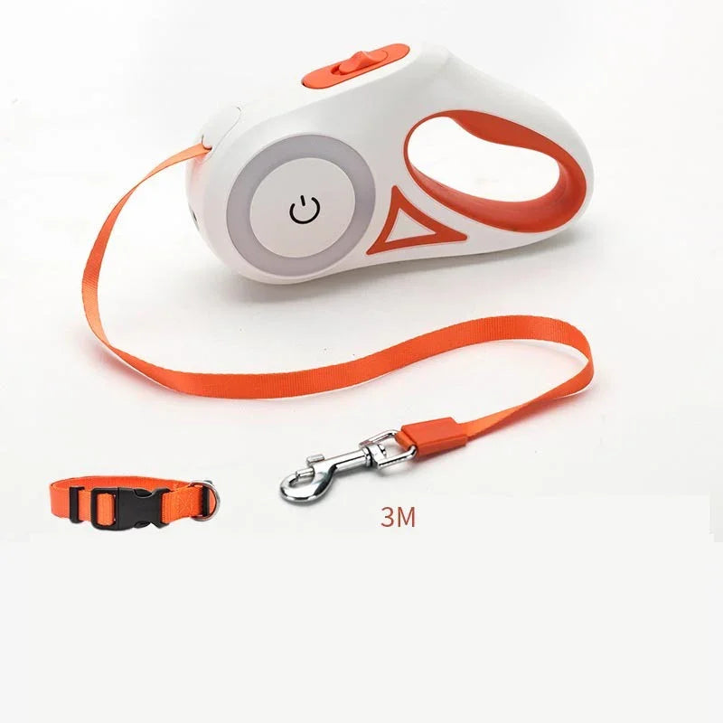 Dog Leash Retractable Leash And Dog Collar Spotlight Automatic Pet Dog Cat Traction Rope For Small Medium Dogs Pet Product CJDROPSHIPPING