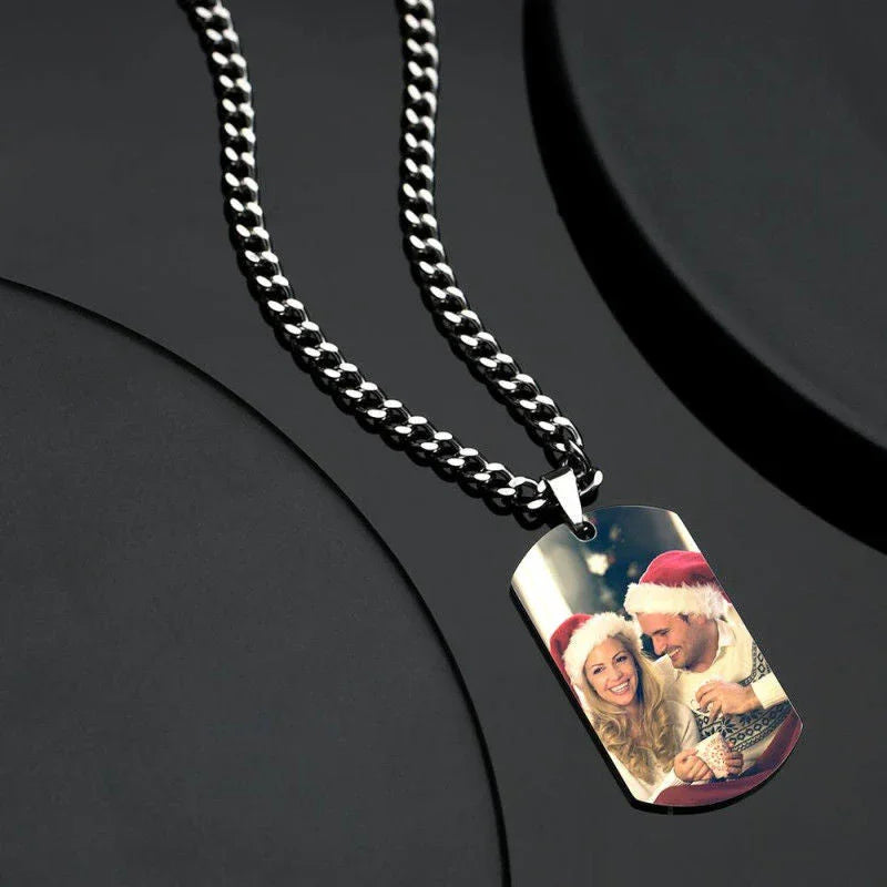 Personalized necklace with stainless-steel text color image carving photo carving pendant CJDROPSHIPPING