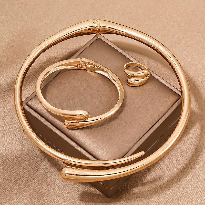 Simple metal temperament geometric circular smooth surface women eprolo