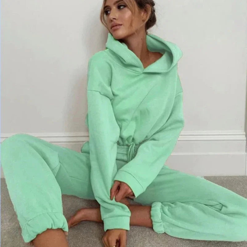 Jogging Suits For Women 2 Piece Sweatsuits Tracksuits Sexy Long Sleeve HoodieCasual Fitness Sportswear CJDROPSHIPPING