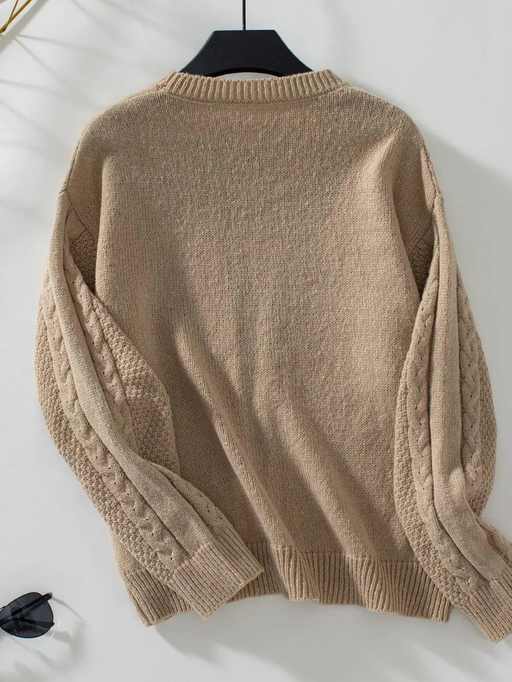 AutumnWinter Retro Twisted Knitted Shirt Women's Wear