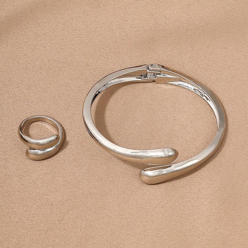 Simple metal temperament geometric circular smooth surface women eprolo