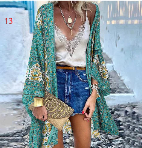 WOLFF Boho Style Kimono Cardigan for Women (One Piece)