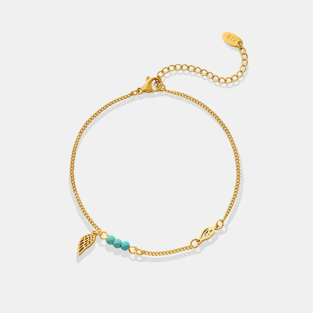 Titanium Steel Wing Shape Charm Anklet Bracelet eprolo