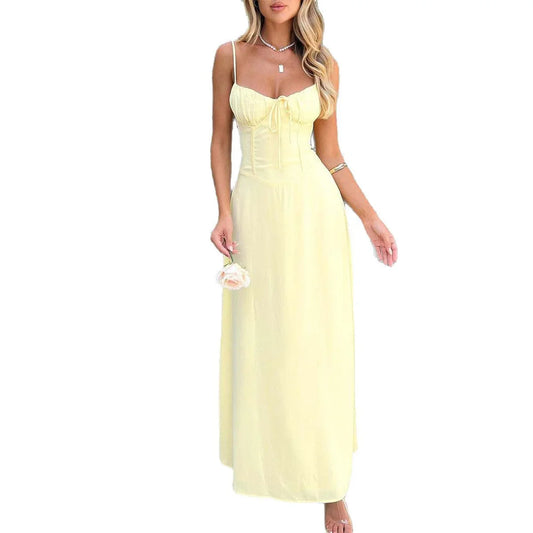 Strap waistband A-line dress eprolo