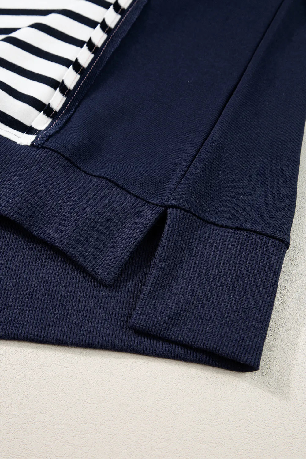 Exposed Seam Striped Long Sleeve Sweatshirt eprolo