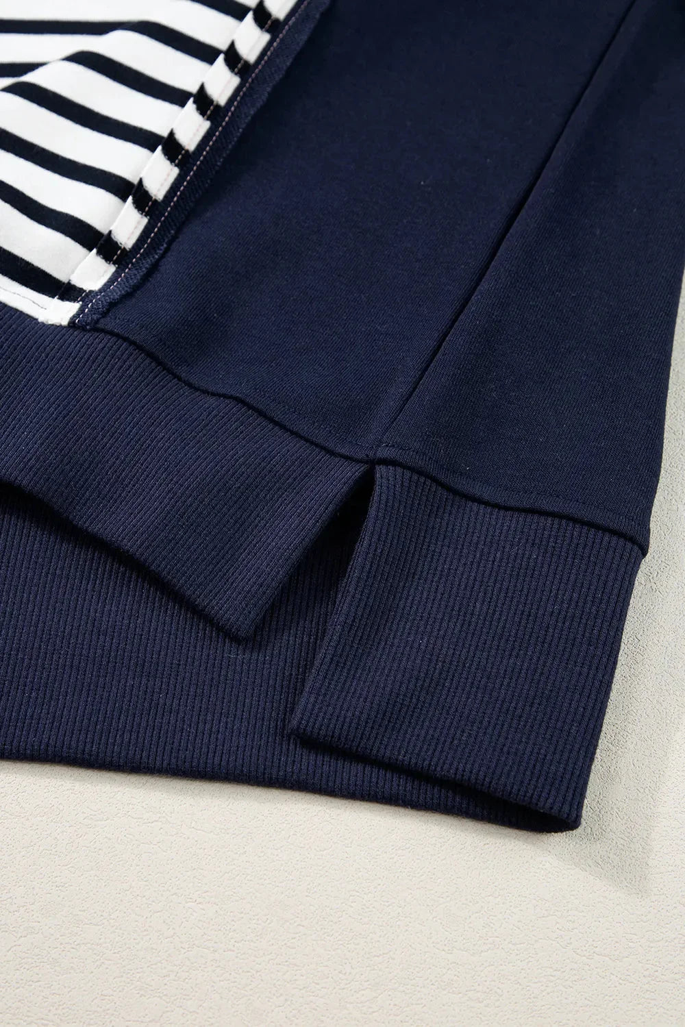 Exposed Seam Striped Long Sleeve Sweatshirt eprolo