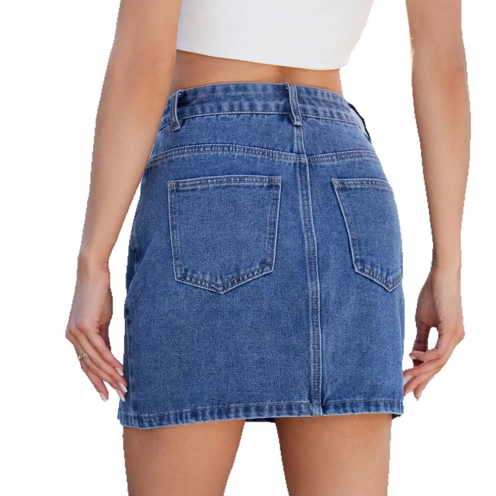 European and American fashion slit denim bag hip skirt short skirt for women eprolo