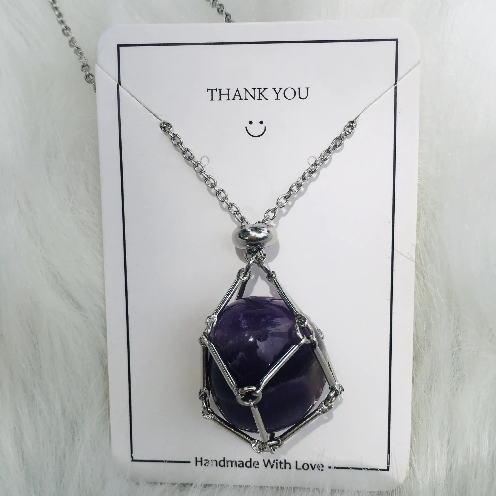 Crystal Raw Stone Pendant Necklace ZENDROP