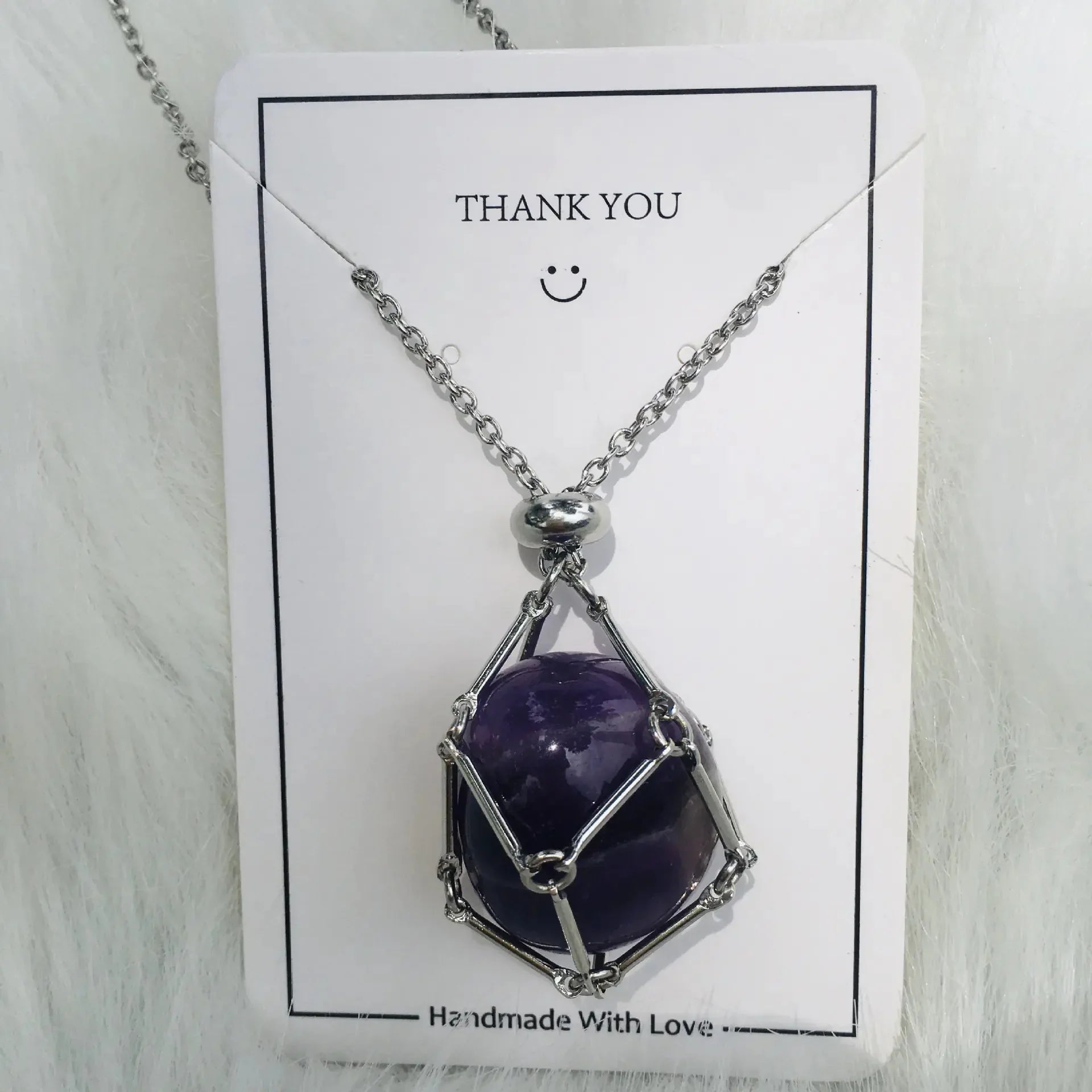 Crystal Raw Stone Pendant Necklace ZENDROP