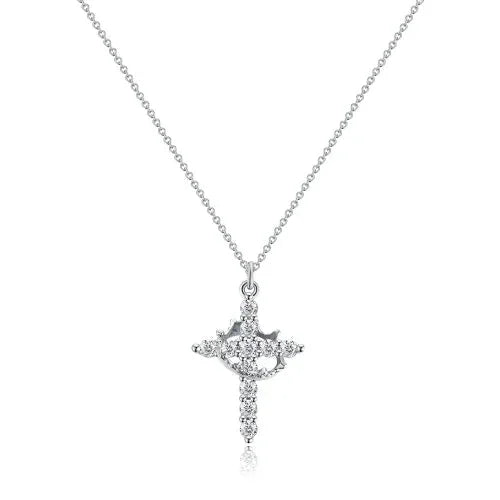 Rotatable Cross Crown Necklace ZENDROP