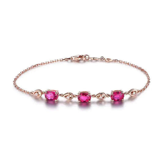 Imitation Red Tourmaline Color Gem Bracelet ZENDROP