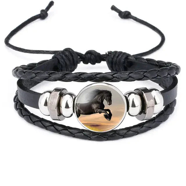Handmade Multi-Color Leather Cartoon Horse Design ZENDROP