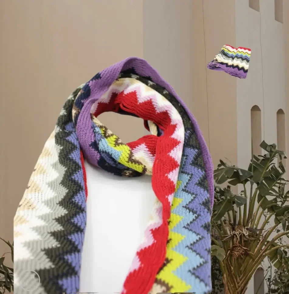 Stunning Multi coloured curvy stripes Unisex Scarves