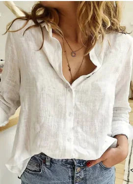 Trendy Linen Button-Up Shirts