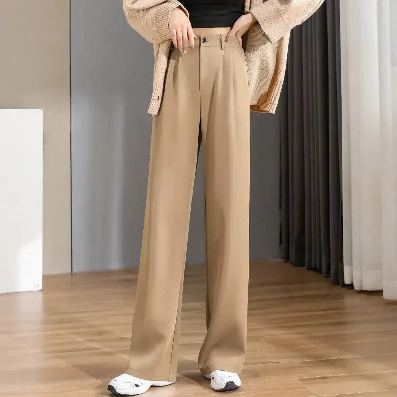 Women Chic Office Wear Straight Pants ZENDROP