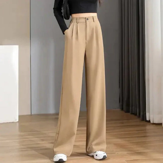 Women Chic Office Wear Straight Pants - Johns Direct