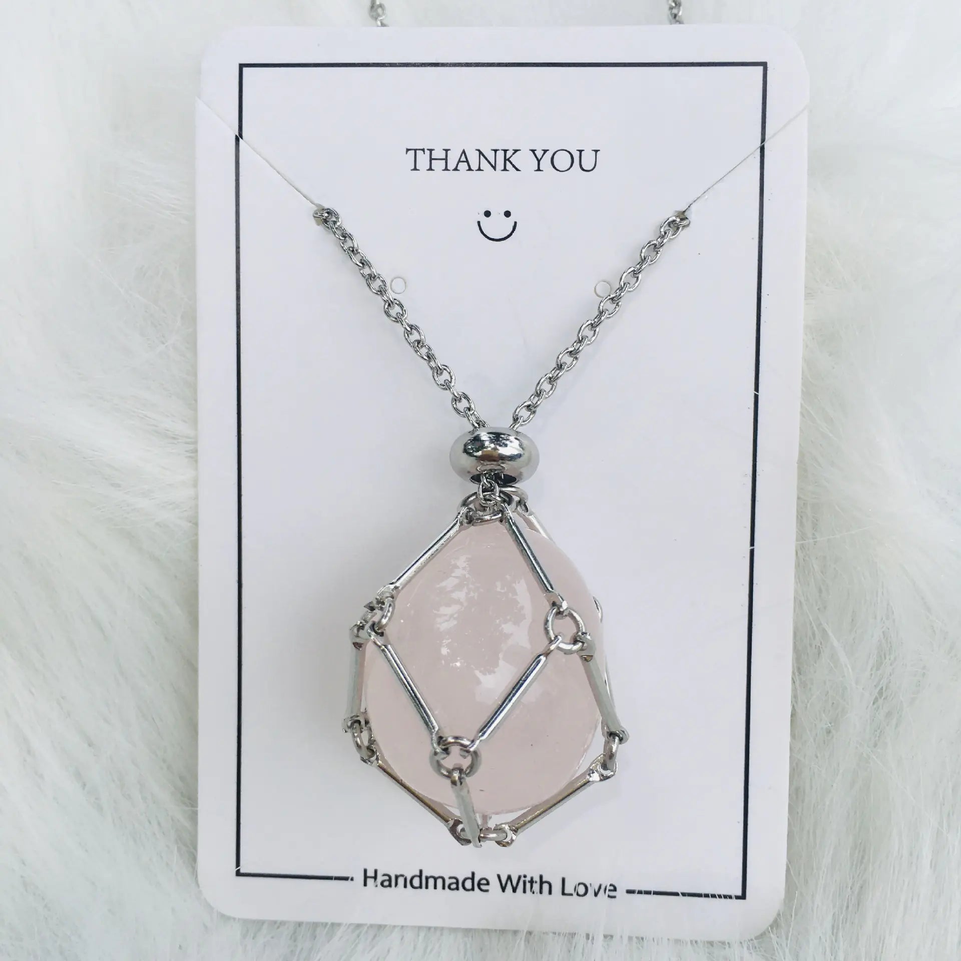 Crystal Raw Stone Pendant Necklace ZENDROP
