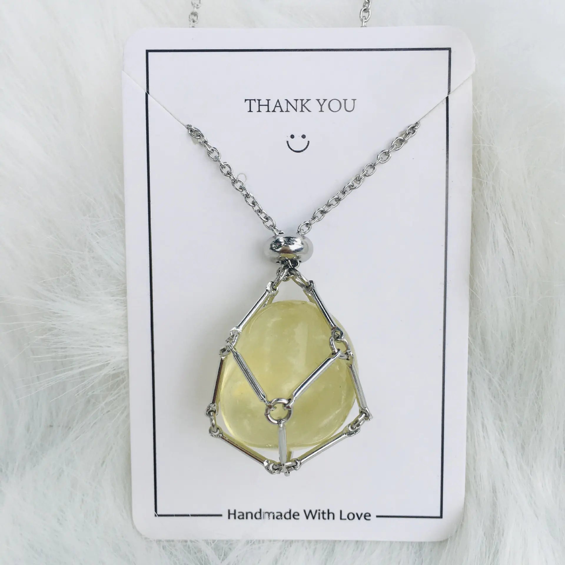 Crystal Raw Stone Pendant Necklace ZENDROP