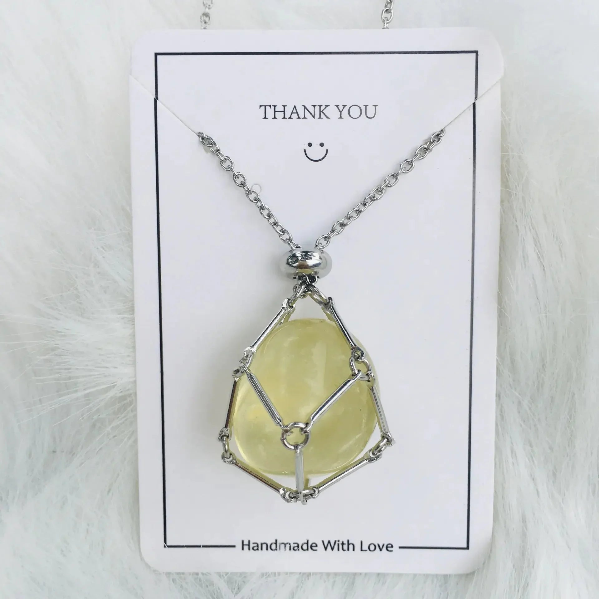 Crystal Raw Stone Pendant Necklace ZENDROP