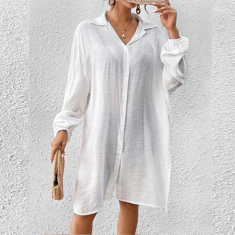 Tencel Slub Cotton Long-sleeved Shirt For Women CJDROPSHIPPING