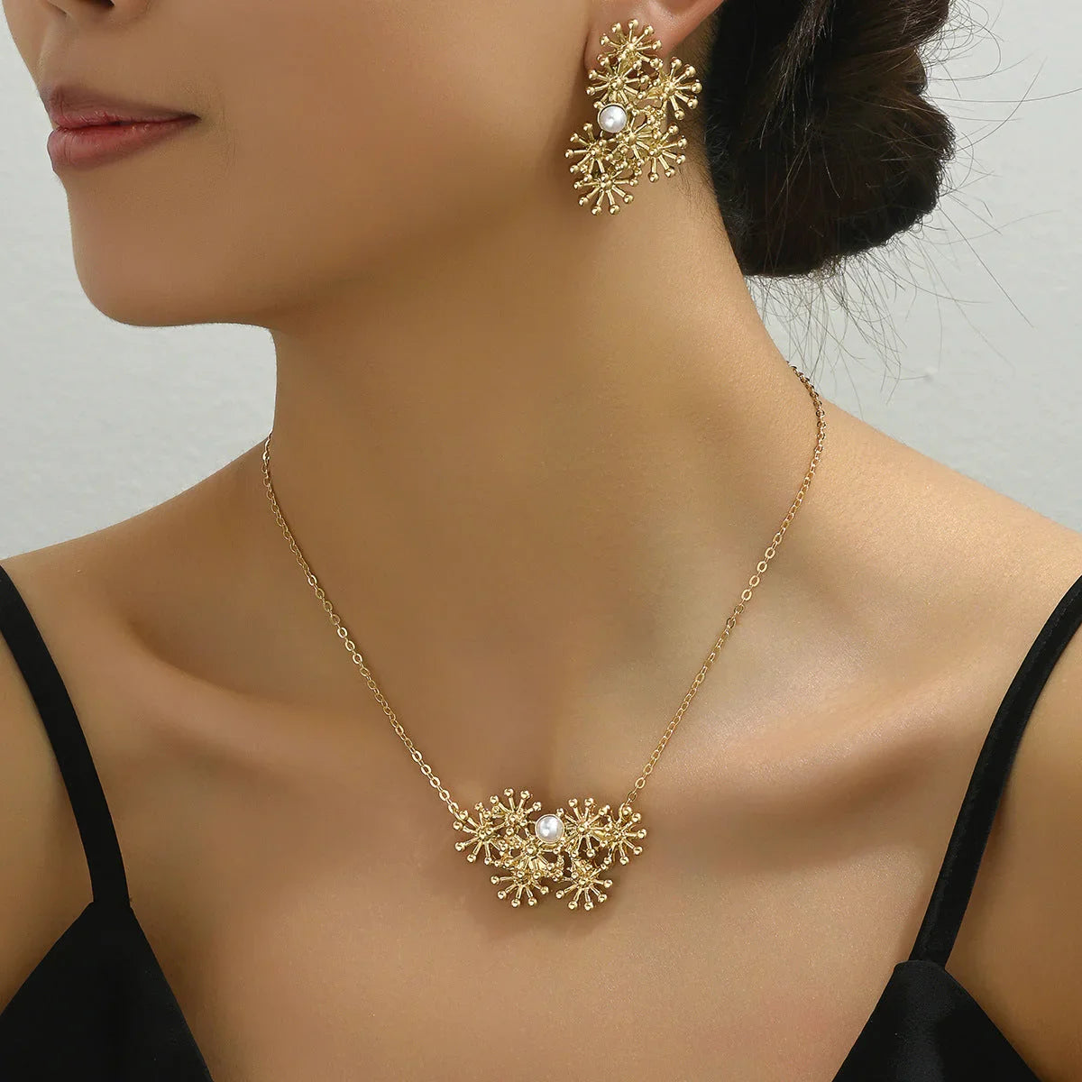 Fashion SUNFLOWER Design Women Necklace Ear Ring Set CJDROPSHIPPING