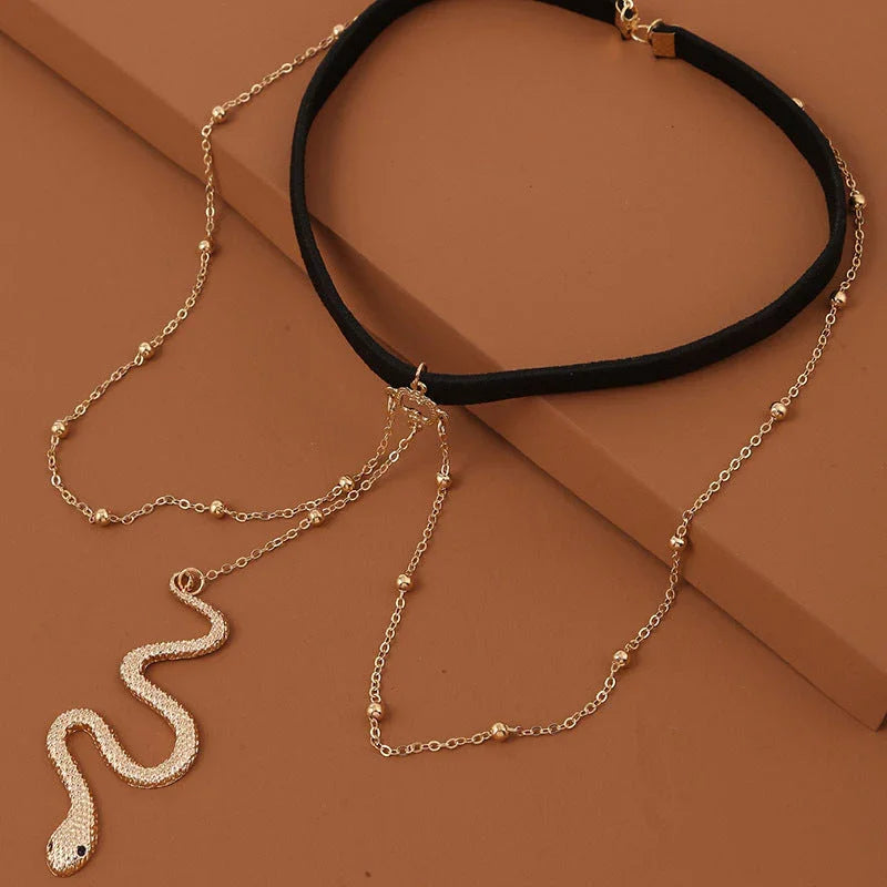 Bohemian Boho Gold Color Metal Beaded Chain Thigh Chain For Women Big Snake Pendants Leg Chain Body Jewelry Beach Style Gift CJDROPSHIPPING