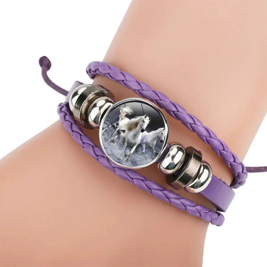 Handmade Multi-Color Leather Cartoon Horse Design ZENDROP