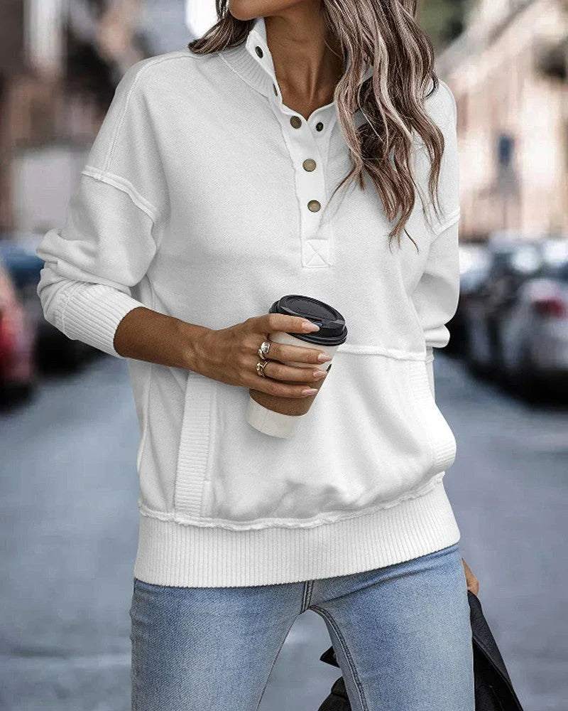 Long Sleeve Button Fashion Street Women's Sweater CJDROPSHIPPING