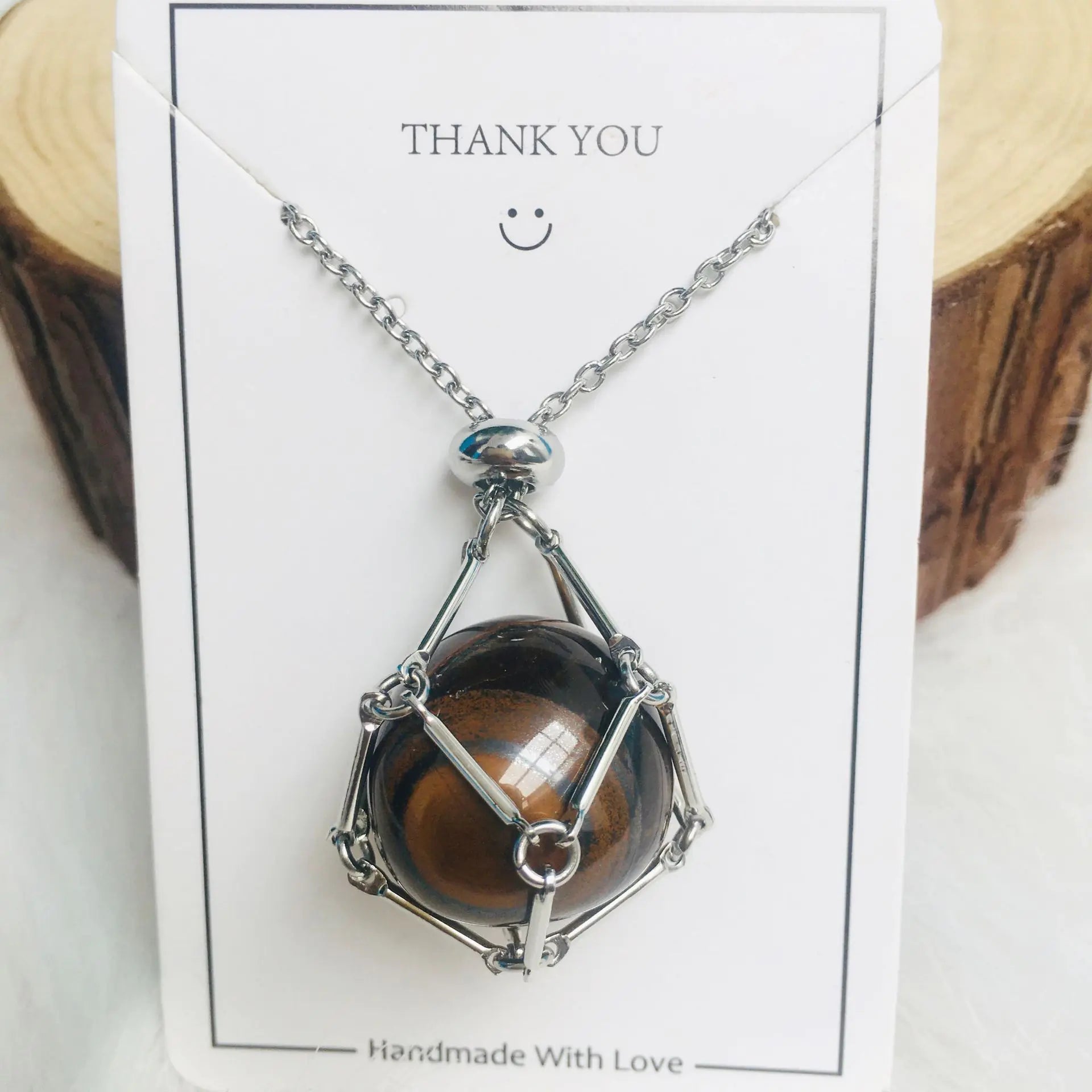 Crystal Raw Stone Pendant Necklace ZENDROP